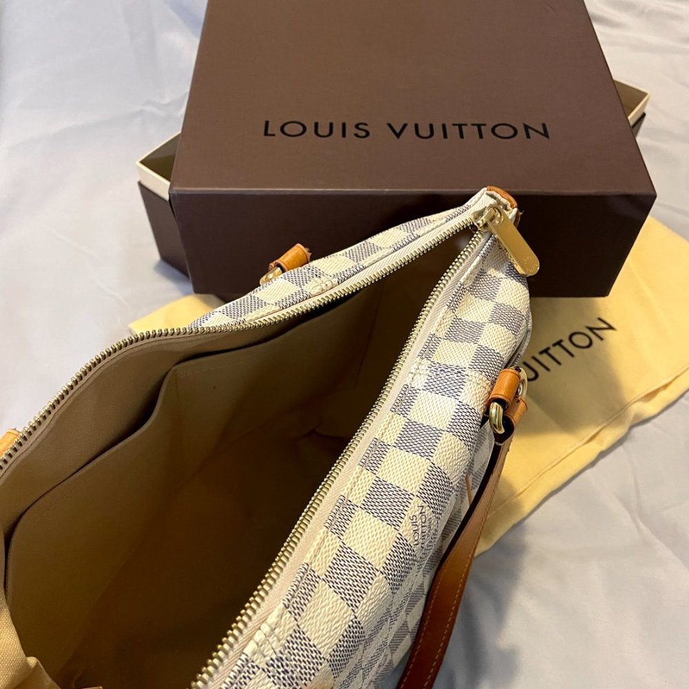 Louis Vuitton Totally Pm Zip 870953 White Damier Azur Canvas Tote - Picture 5 of 6
